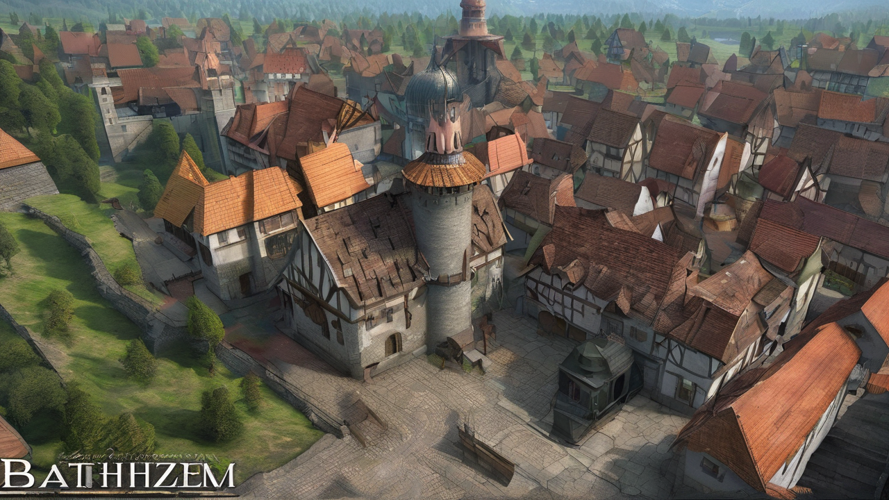 Ekran tytułowy nowej gry RPG z fantastycznym krajobrazem i bohaterem w centrum
